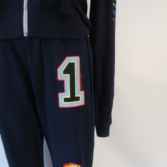 NWT Lauren Moshi Navy Multi (Item- 304) 2 Pc Graphic Zip Hoodie Jogger Set S - Picture 5 of 16